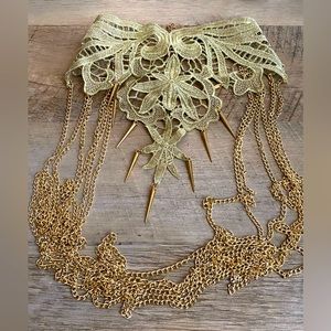 JoJo & Lin Gold Flower Lace Body Chain Necklace